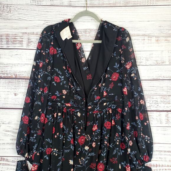 GAL meets Glam Collection Whimsigoth Dress Floral Londyn Black Cherry Fairy 12 - Picture 9 of 16